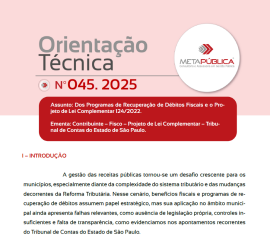 Imagem da notícia ORIENTAÇÃO TÉCNICA Nº 45/2025